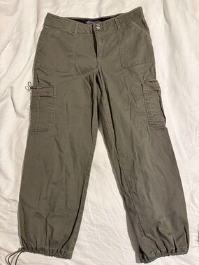 Democracy Olive Green Cargo Pants with Drawstring Ankles
